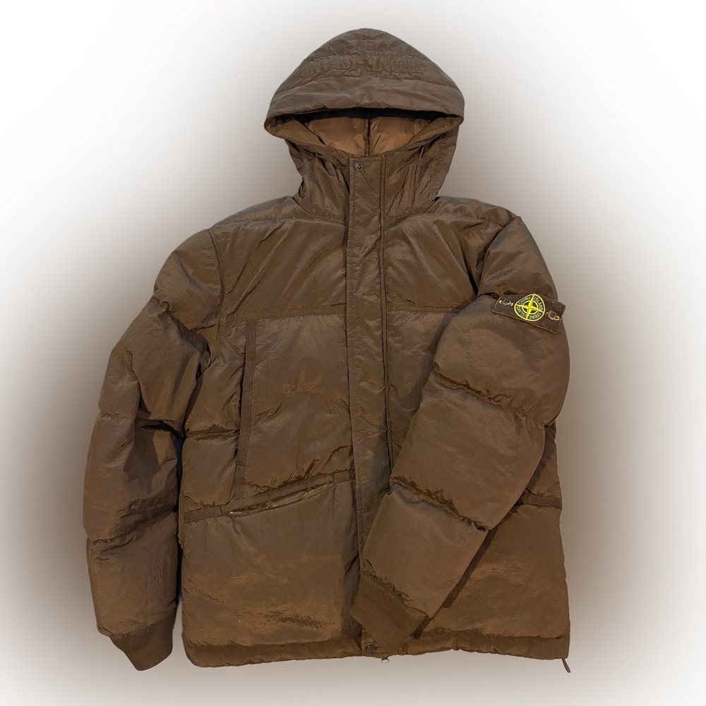 Black Stone Island Nylon Puffer coat